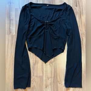 Women’s black long sleeve top